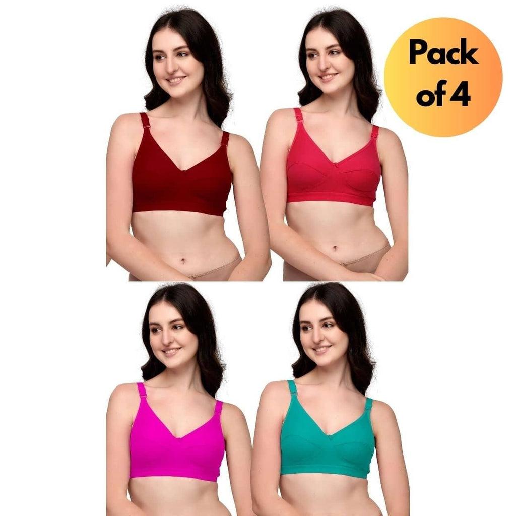 Full Coverage Non Padded Bra Pack of 4